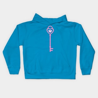 Pastel Pink Heart Key Kids Hoodie